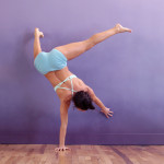 Desi - one-arm handstand on wall - straight leg